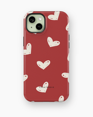 iPhone Tough Case with MagSafe - Crimson Love Notes - CASETEROID