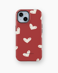 iPhone Tough Case with MagSafe - Crimson Love Notes - CASETEROID