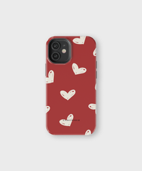 iPhone Tough Case with MagSafe - Crimson Love Notes - CASETEROID