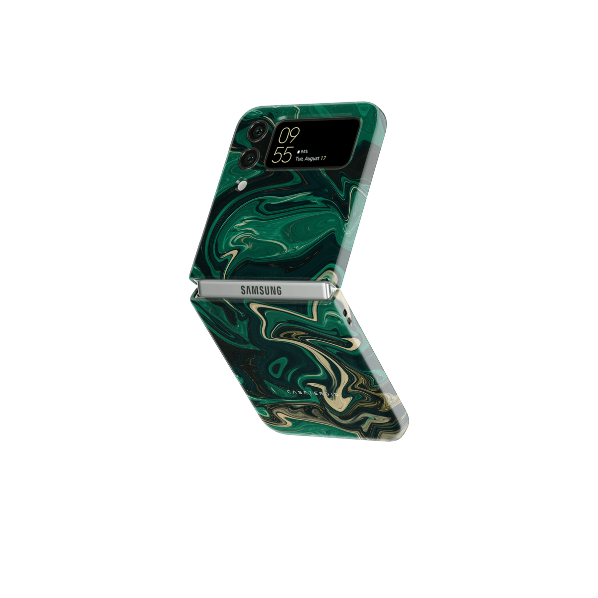 Samsung Galaxy Z Flip 3 Tough Case - Verde Veins Marble - CASETEROID