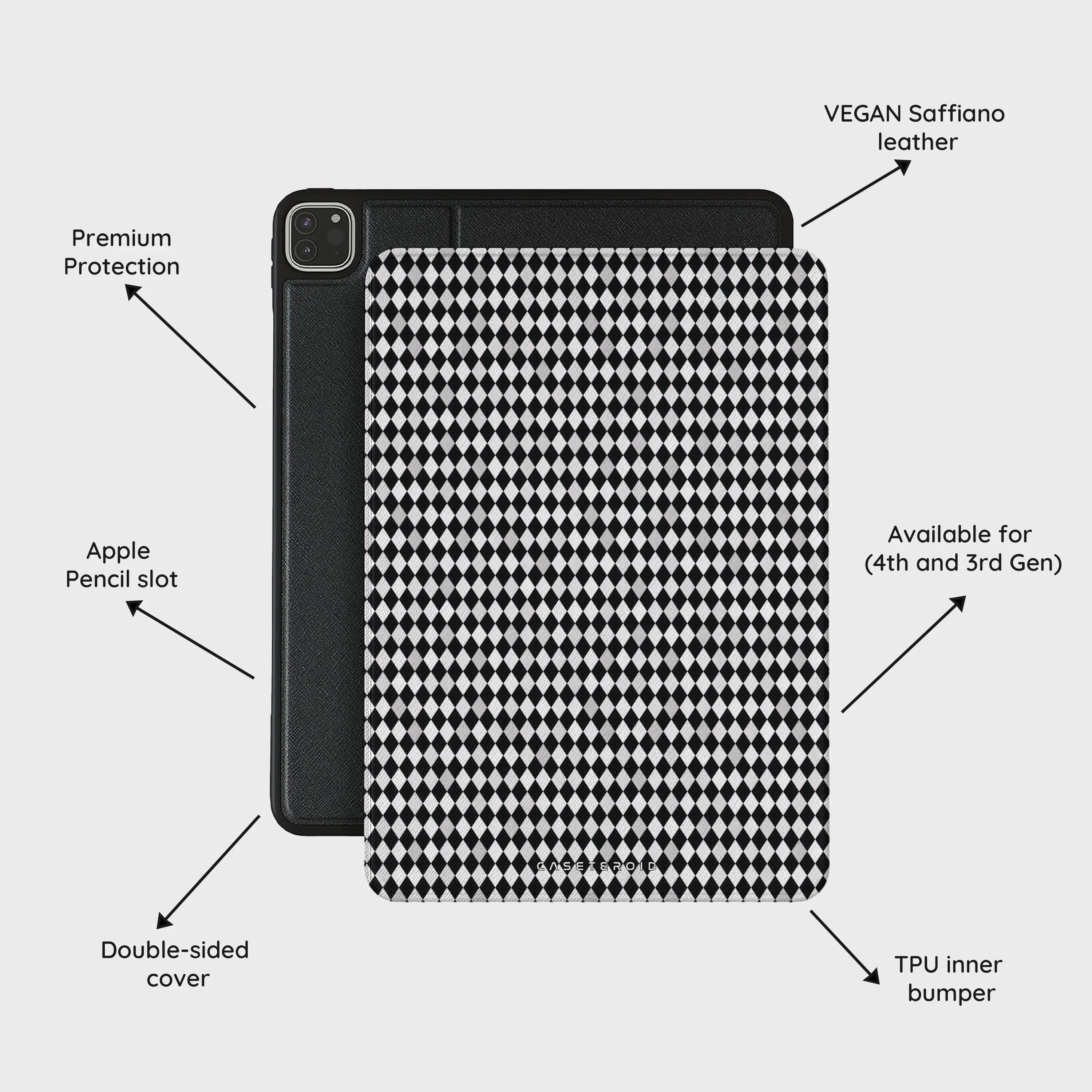 Noir Diamonds - iPad Pro 11 (4th/3rd Gen) Case