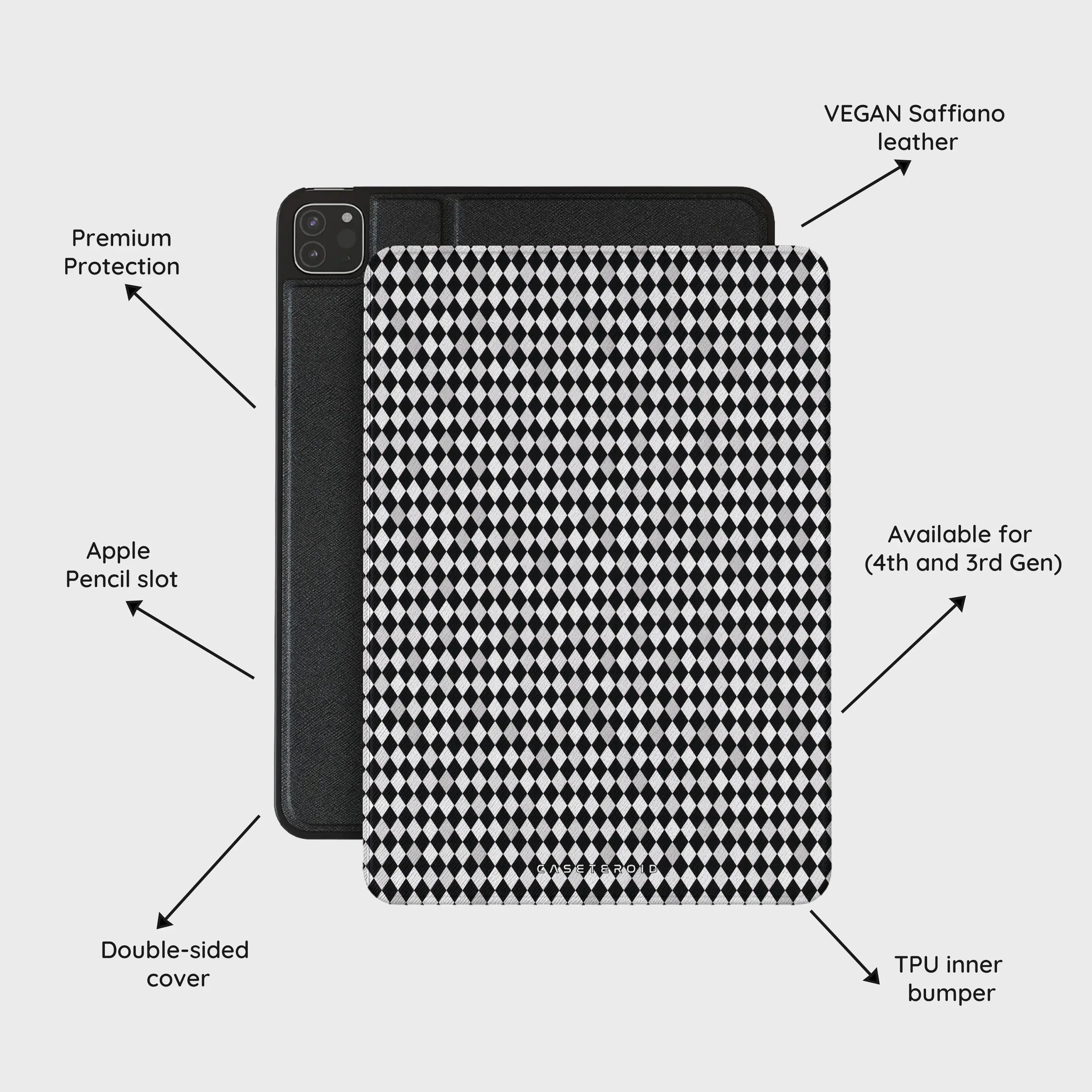 Noir Diamonds - iPad Pro 12.9 (4th/3rd Gen) Case