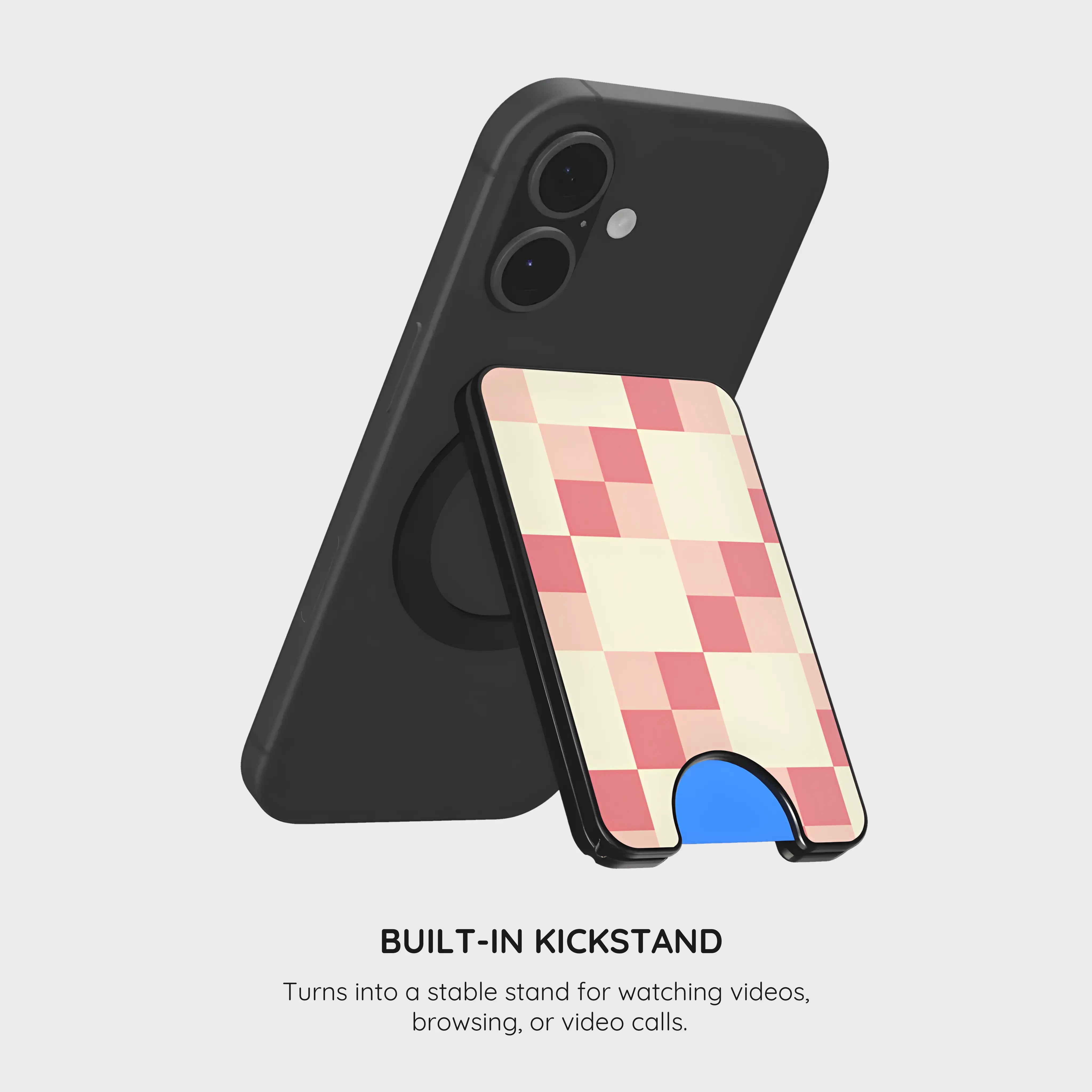 Blush Grid - Magnetic Wallet & Stand
