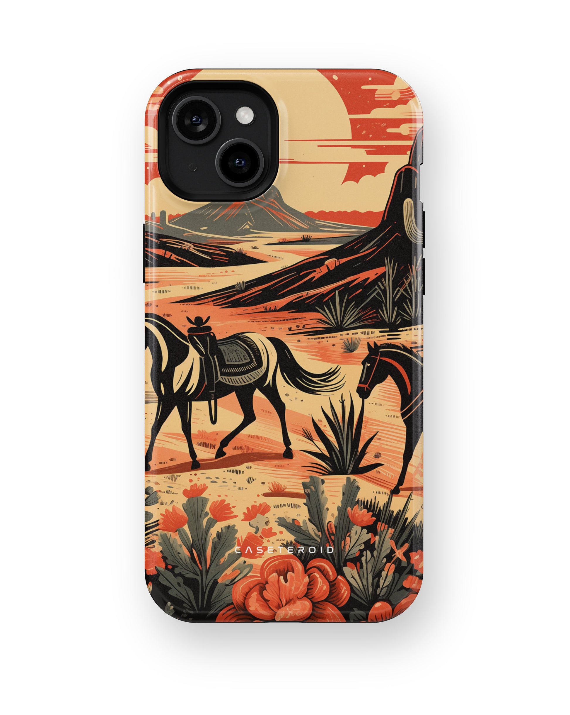 Desert Stallion Silhouette MagSafe Tough Case for iPhone 15 Plus - CASETEROID