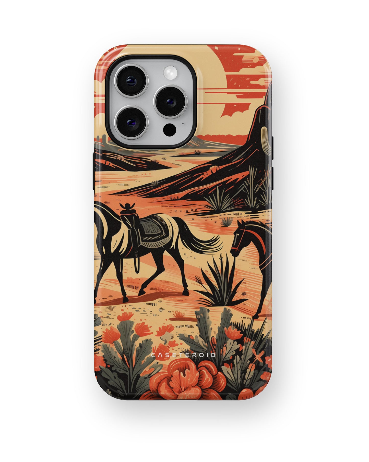 Desert Stallion Silhouette MagSafe Tough Case for iPhone 15 Pro Max - CASETEROID