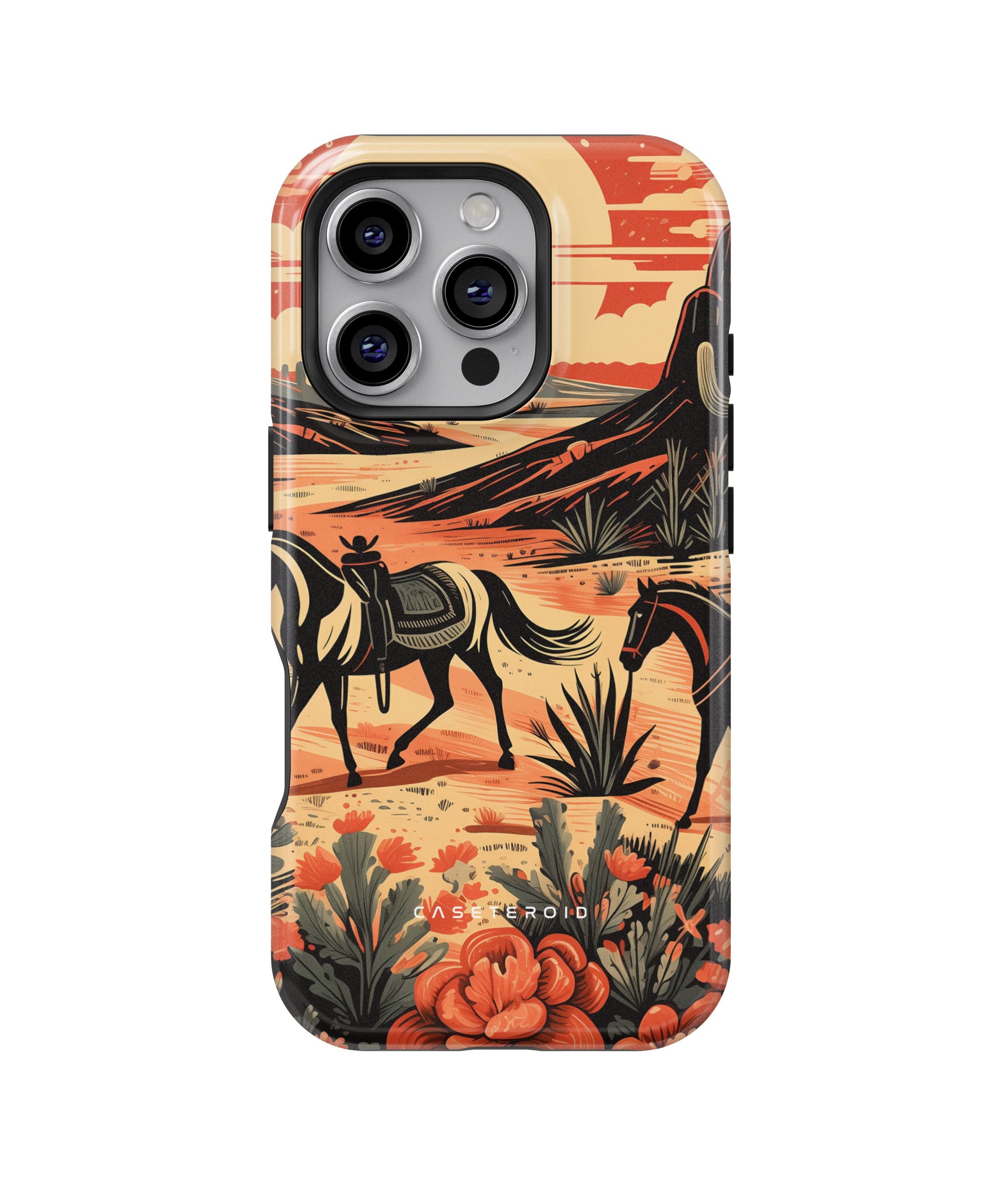 Desert Stallion Silhouette MagSafe Tough Case for iPhone 16 Pro - CASETEROID