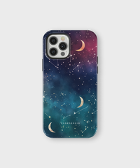 iPhone Tough Case - Cosmic Moonlit Pattern