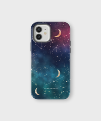 iPhone Tough Case - Cosmic Moonlit Pattern