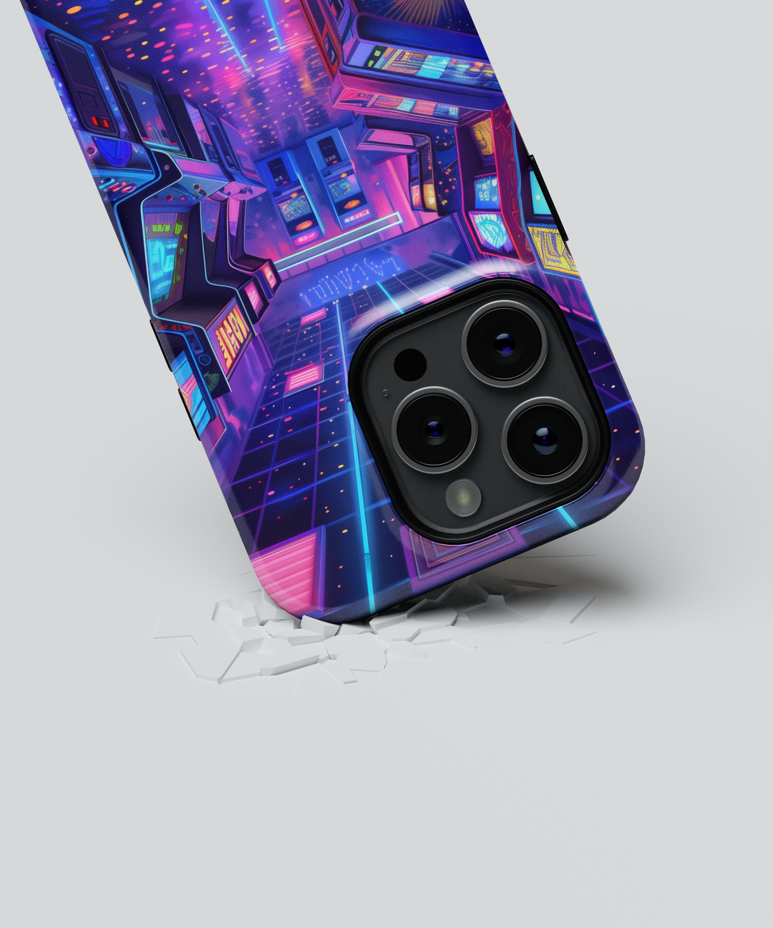 iPhone Tough Case with MagSafe - Neon Arcade Nexus - CASETEROID