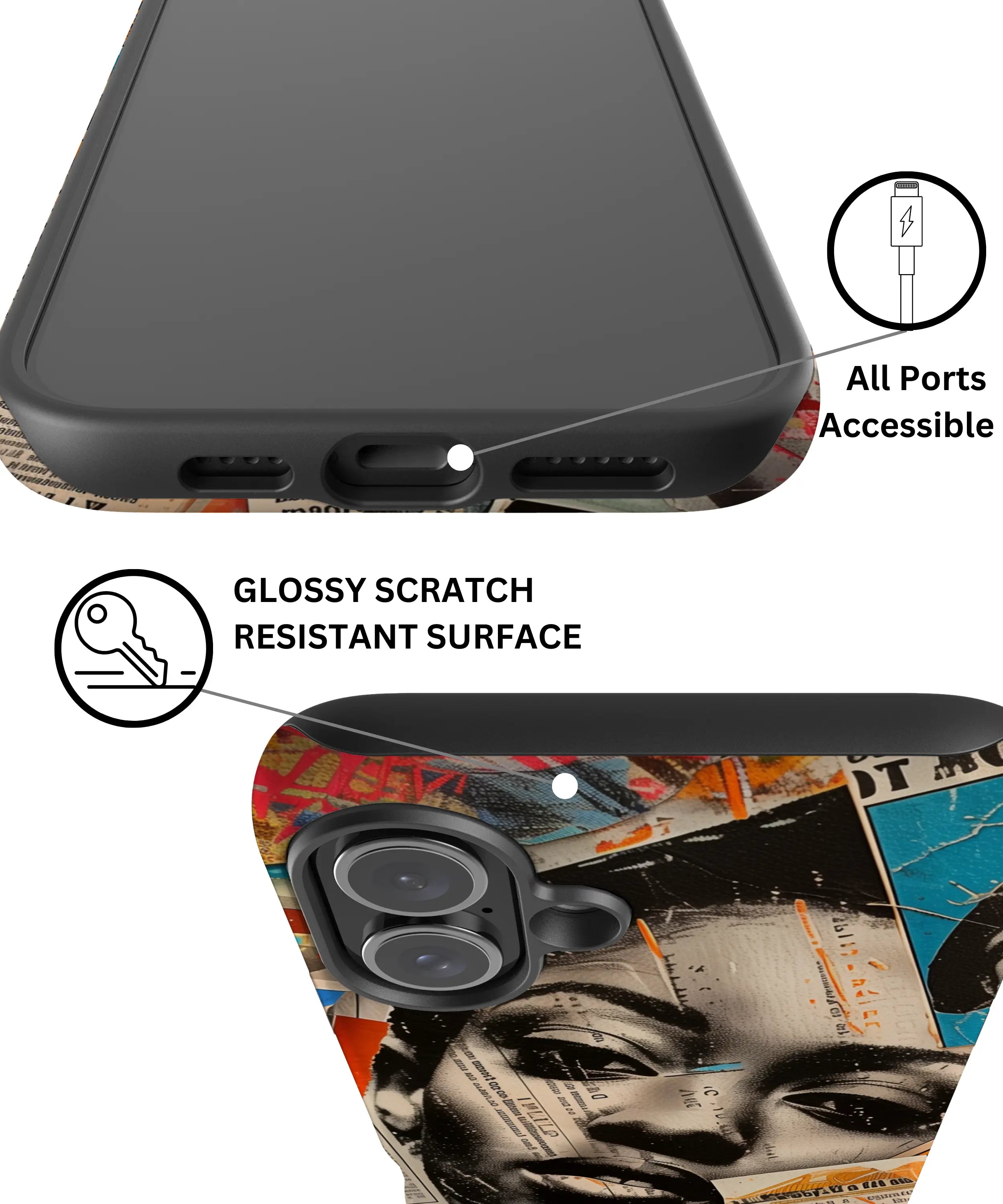 Global Gazette Montage - iPhone 16 Plus Case