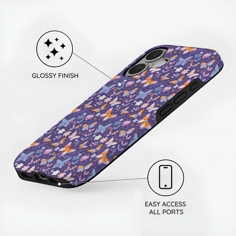 Violet Flutter - iPhone 16 Case