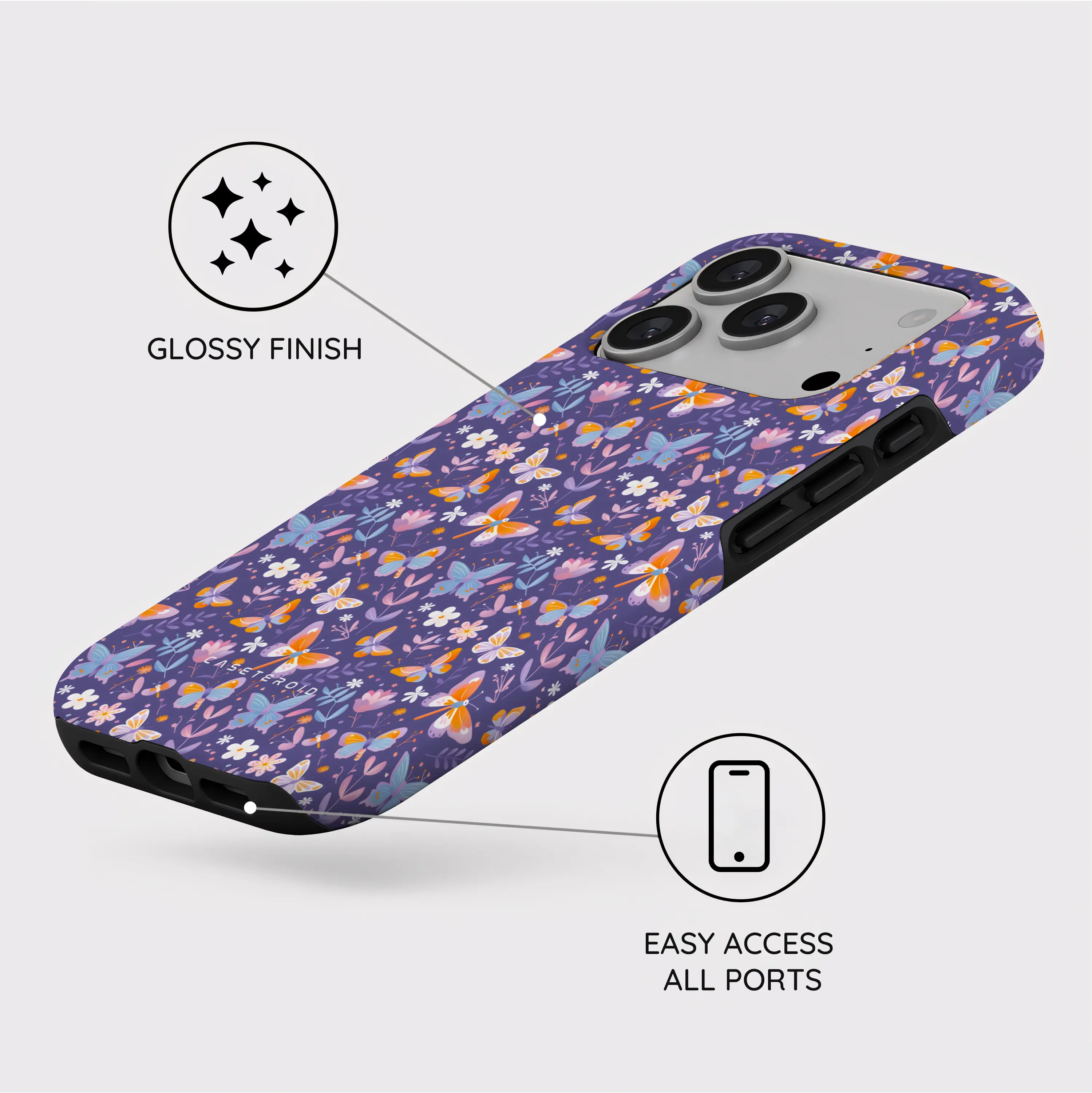Violet Flutter - iPhone 17 Pro Case