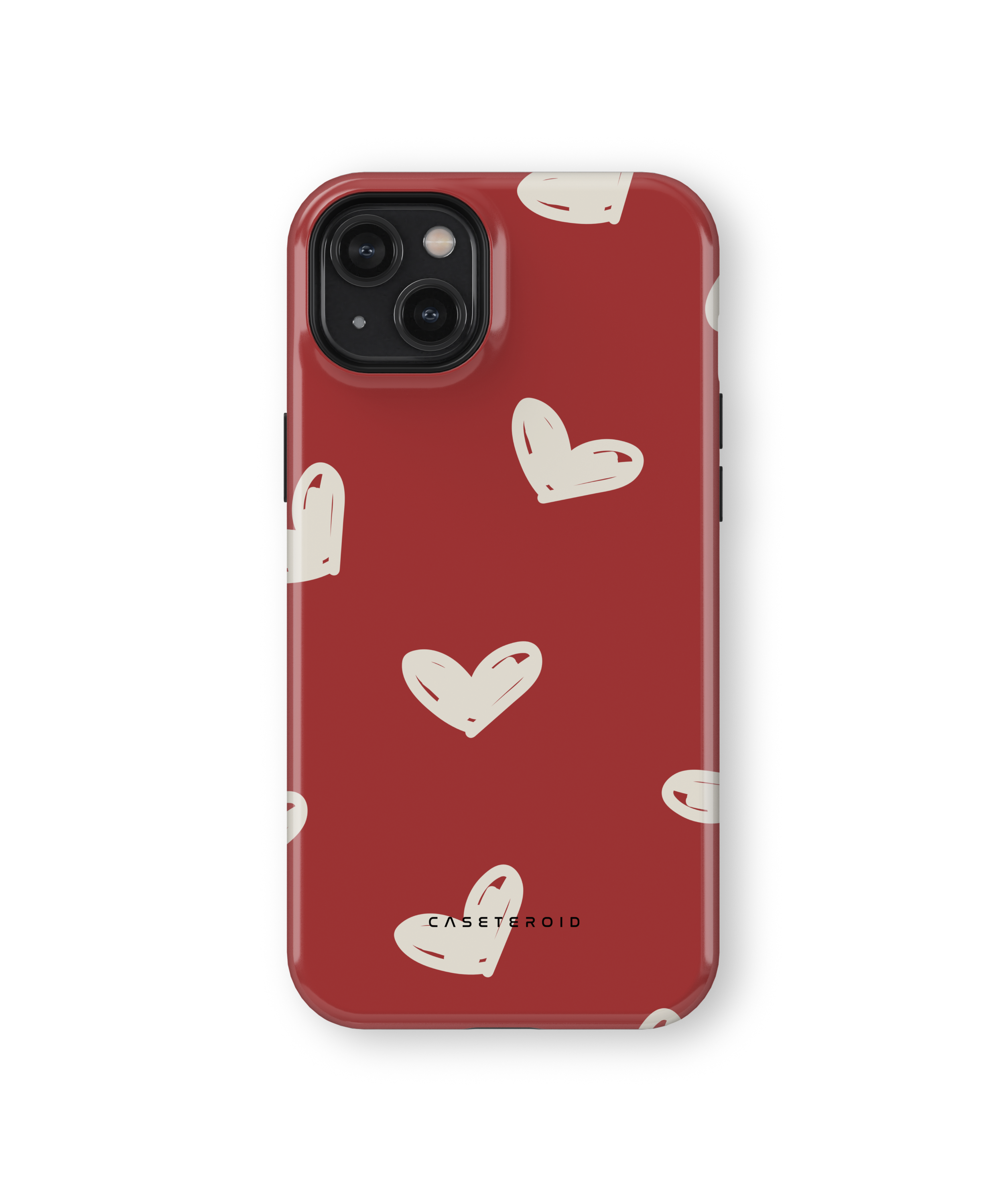 iPhone Tough Case with MagSafe - Crimson Love Notes - CASETEROID