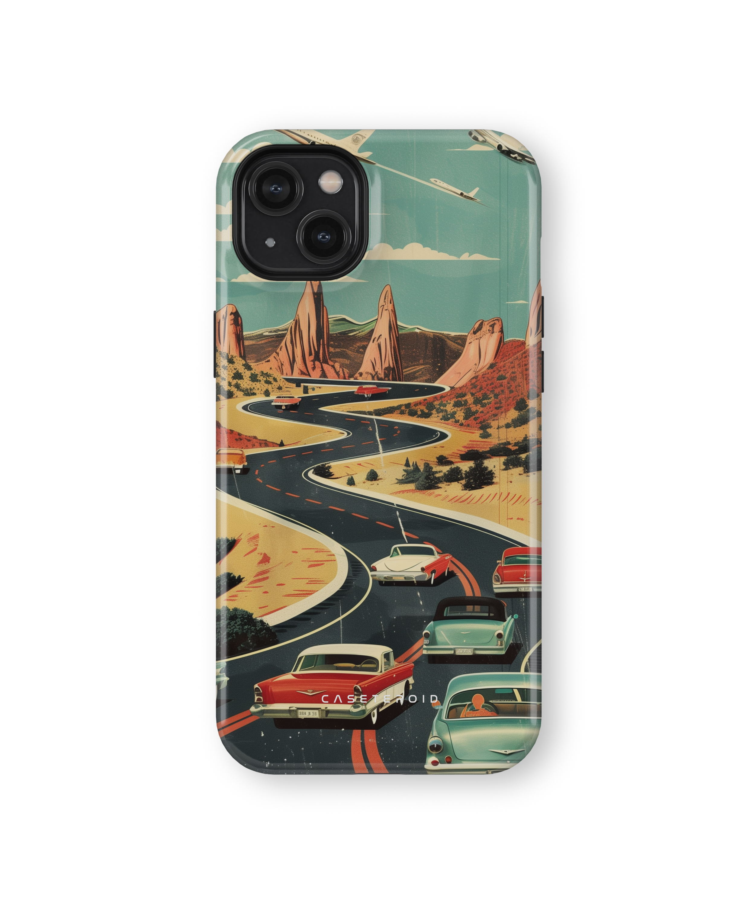 iPhone Tough Case - Vintage Journey Route - CASETEROID