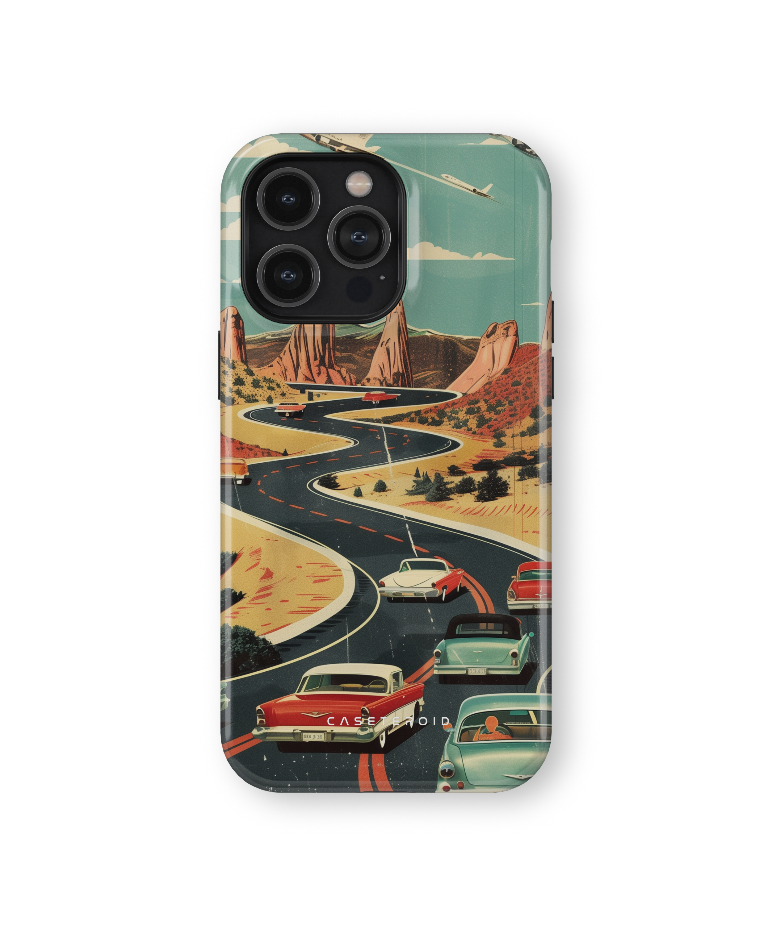 iPhone Tough Case with MagSafe - Vintage Journey Route - CASETEROID