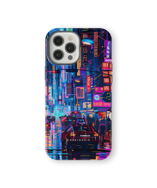 Neon Metropolis Matrix MagSafe Tough Case for iPhone 12 Pro Max - CASETEROID