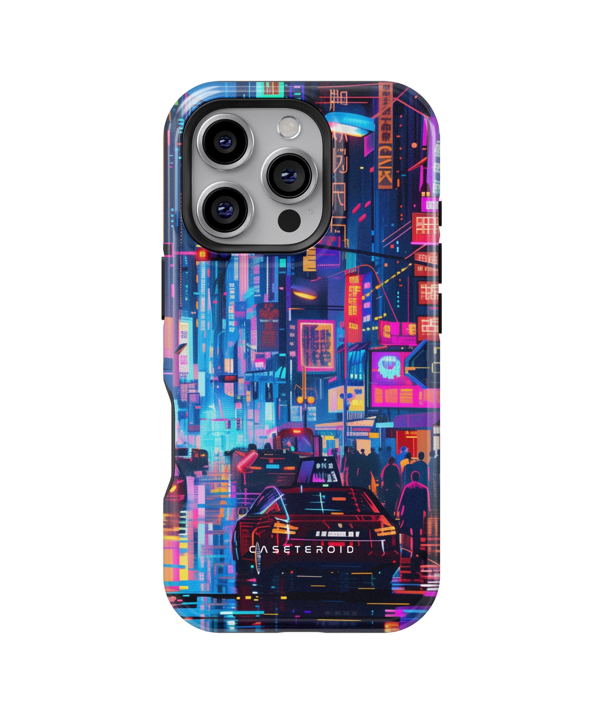 Neon Metropolis Matrix MagSafe Tough Case for iPhone 16 Pro - CASETEROID