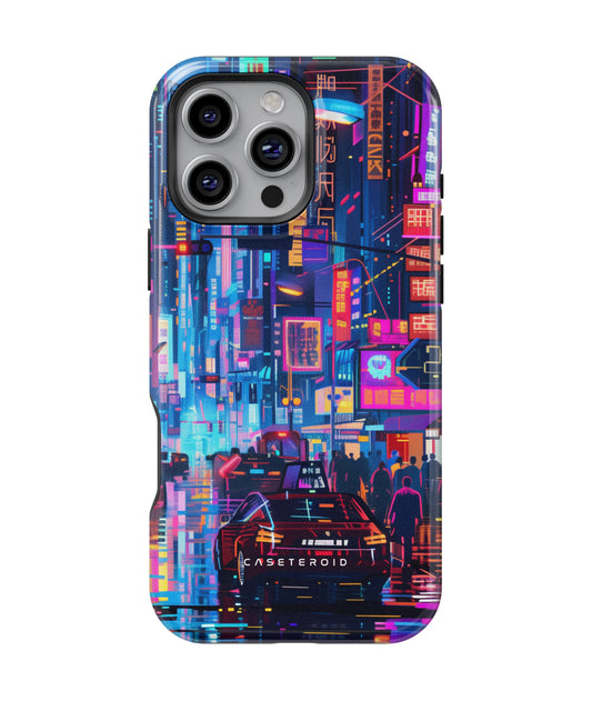 Neon Metropolis Matrix MagSafe Tough Case for iPhone 16 Pro Max - CASETEROID