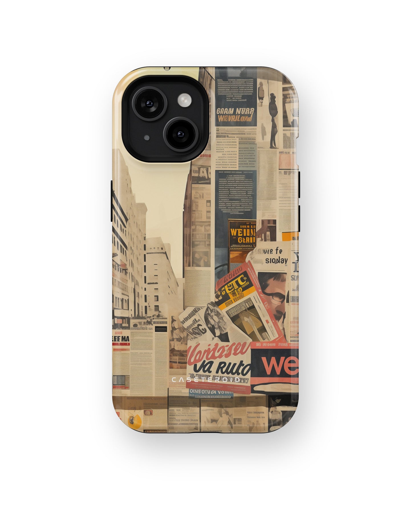 Newsprint Chronicles MagSafe Tough Case for iPhone 15 - CASETEROID