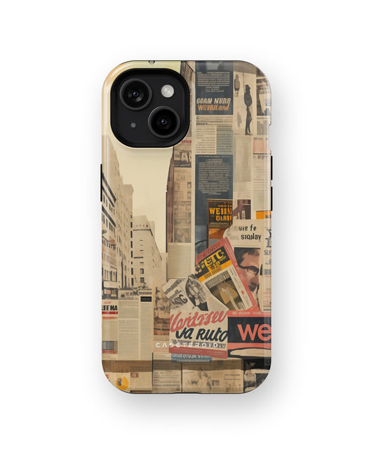 Newsprint Chronicles MagSafe Tough Case for iPhone 15 - CASETEROID