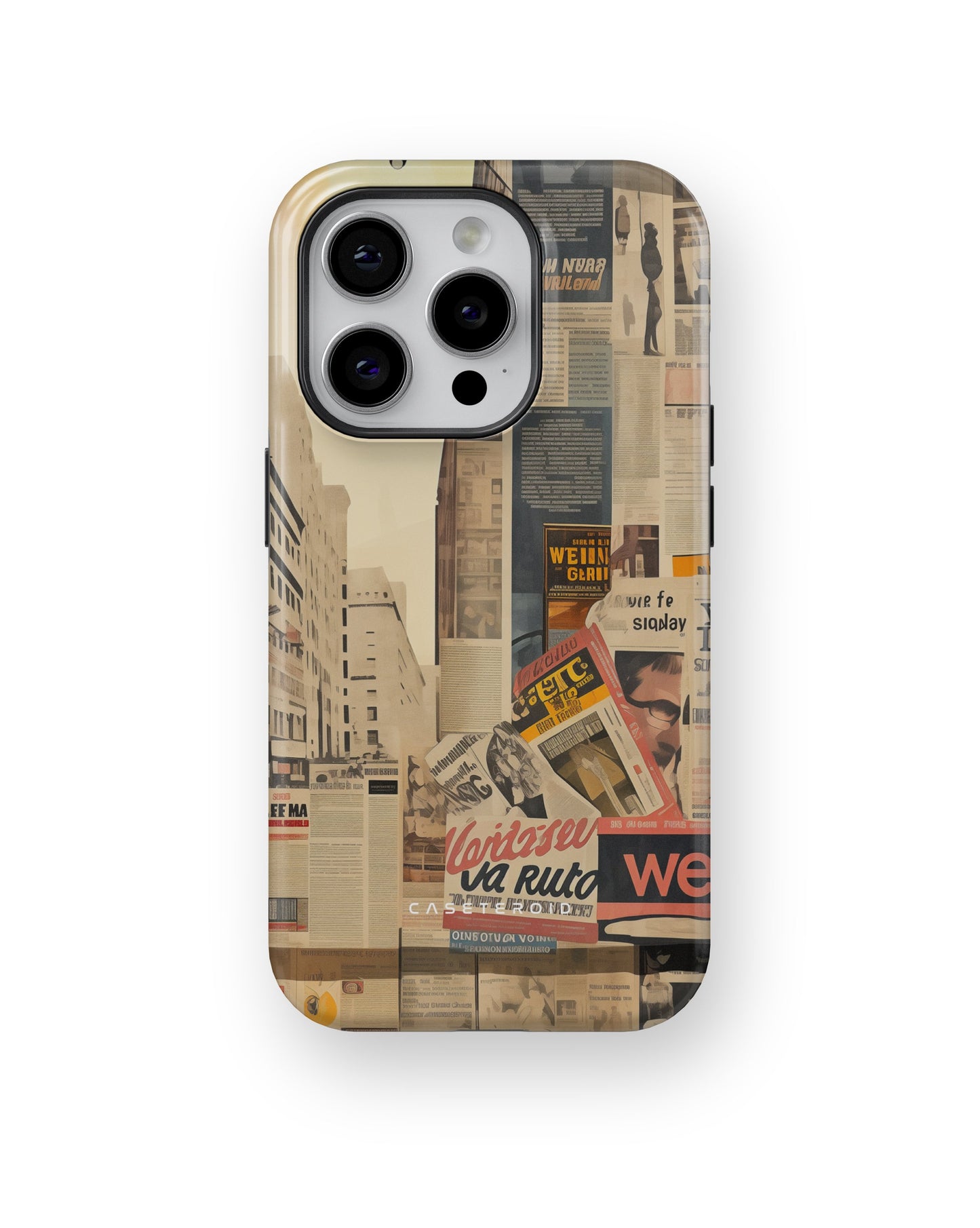 Newsprint Chronicles MagSafe Tough Case for iPhone 15 Pro - CASETEROID