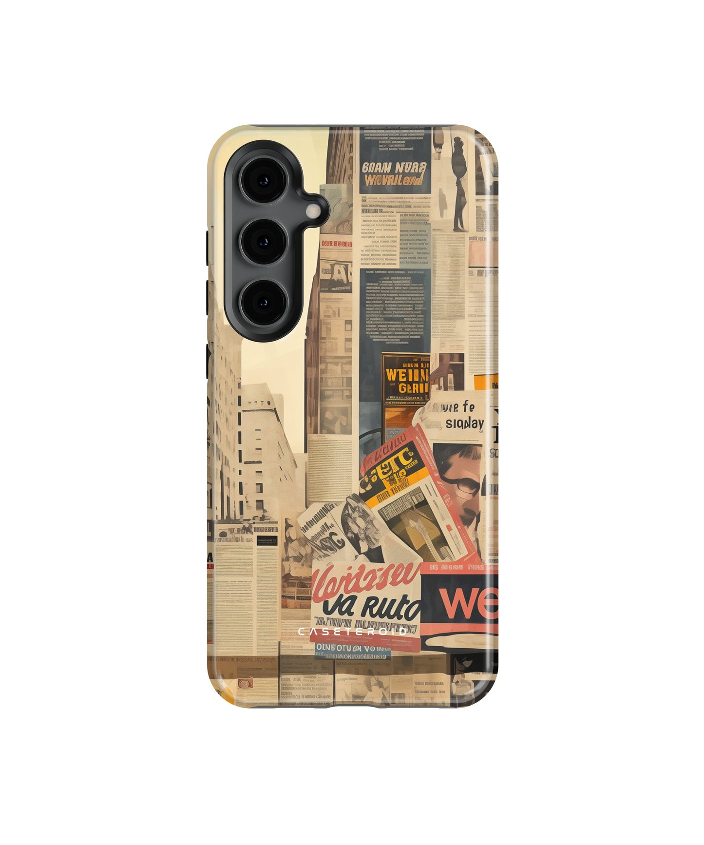 Newsprint Chronicles Tough Case for Samsung Galaxy S24 Plus - CASETEROID