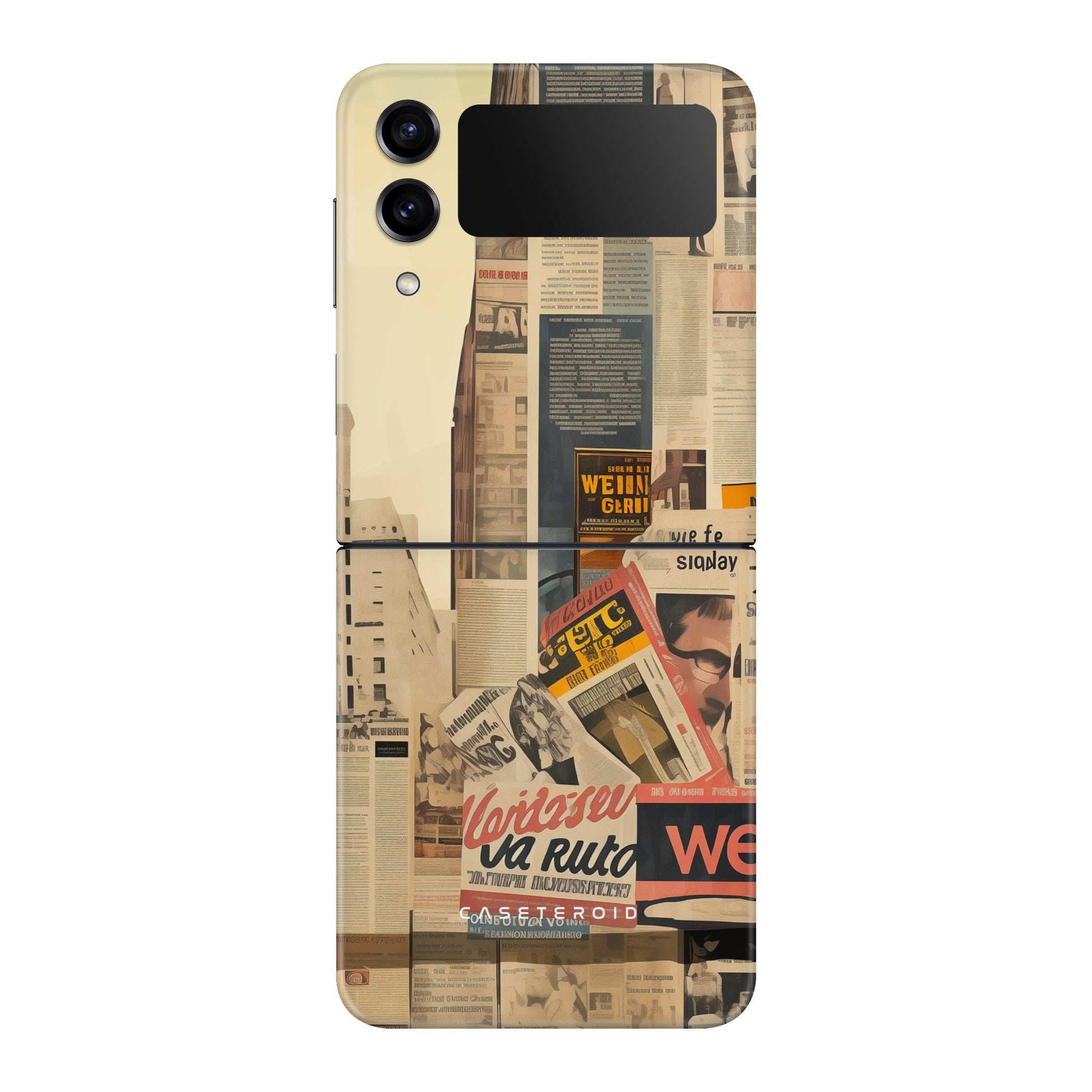 Newsprint Chronicles Tough Case for Samsung Galaxy Z Flip 4 - CASETEROID