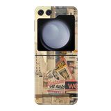 Newsprint Chronicles Tough Case for Samsung Galaxy Z Flip 5 - CASETEROID