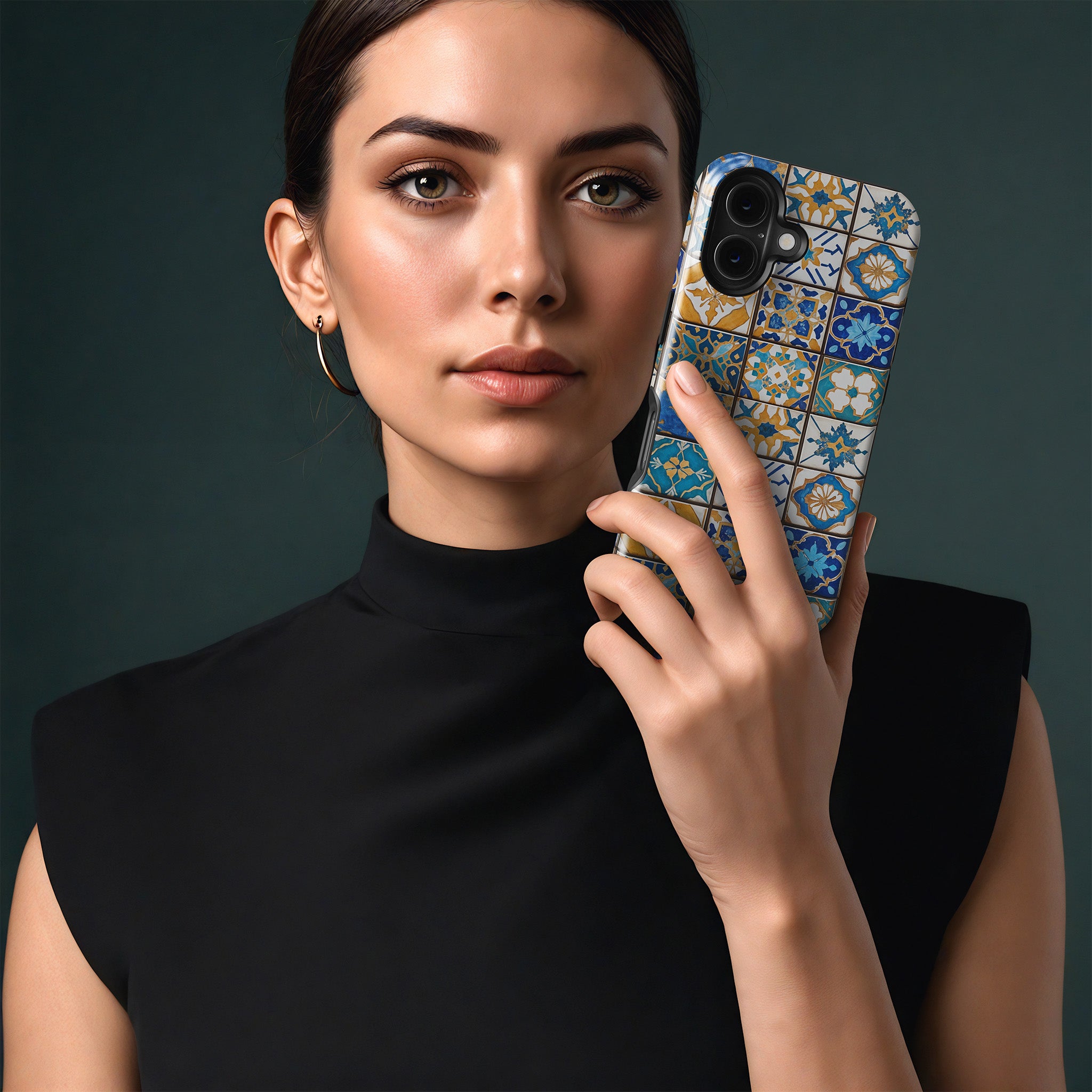 woman holding iPhone Case