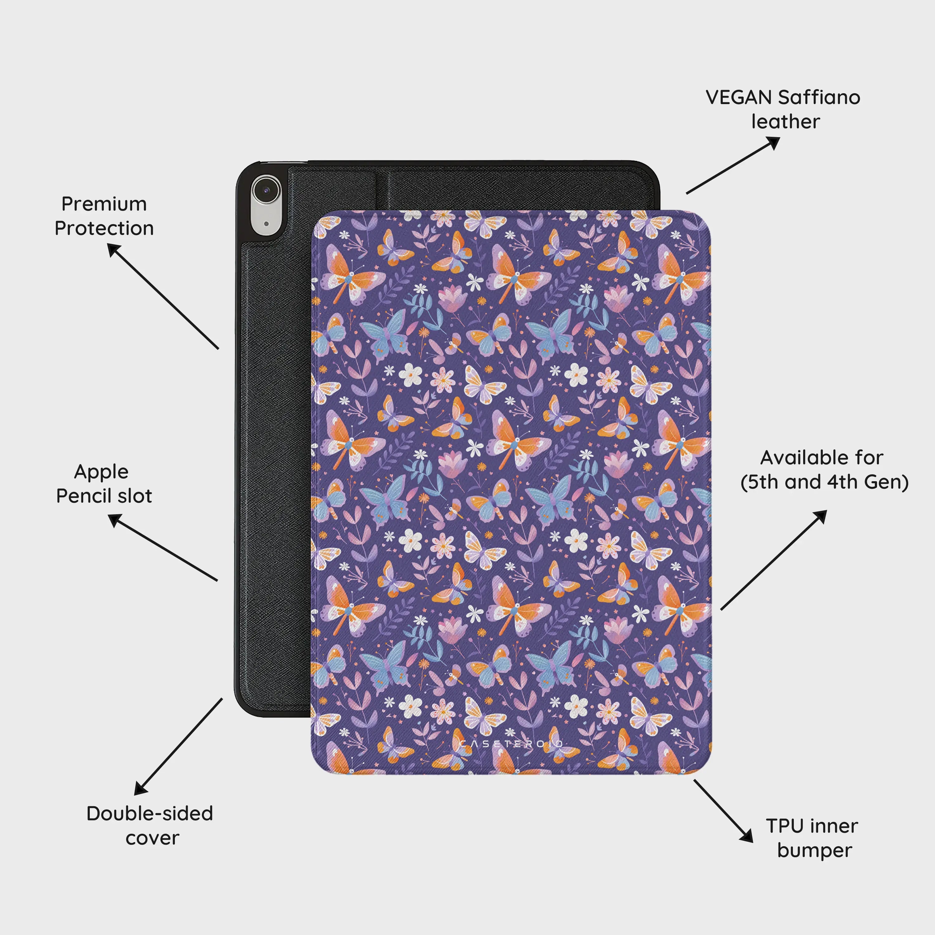 Violet Flutter - iPad Air 10.9 (5th/4th Gen) Case